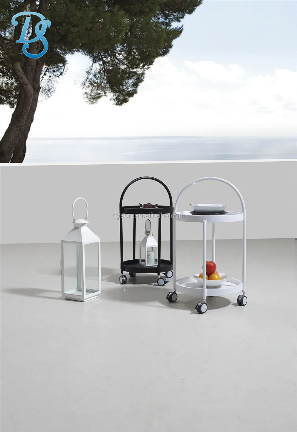 
outdoor furniture garden trolley aluminium double layer crafts 