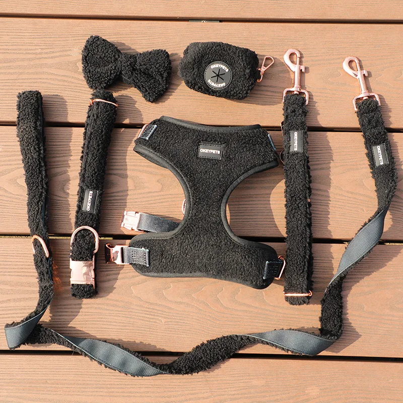 Okeypets Custom Logo Lamb dog poop bag holder Eco Friendly Wholesale Sherpa Fleece Pet Waste Poop Bag Dispenser For Roll Bag