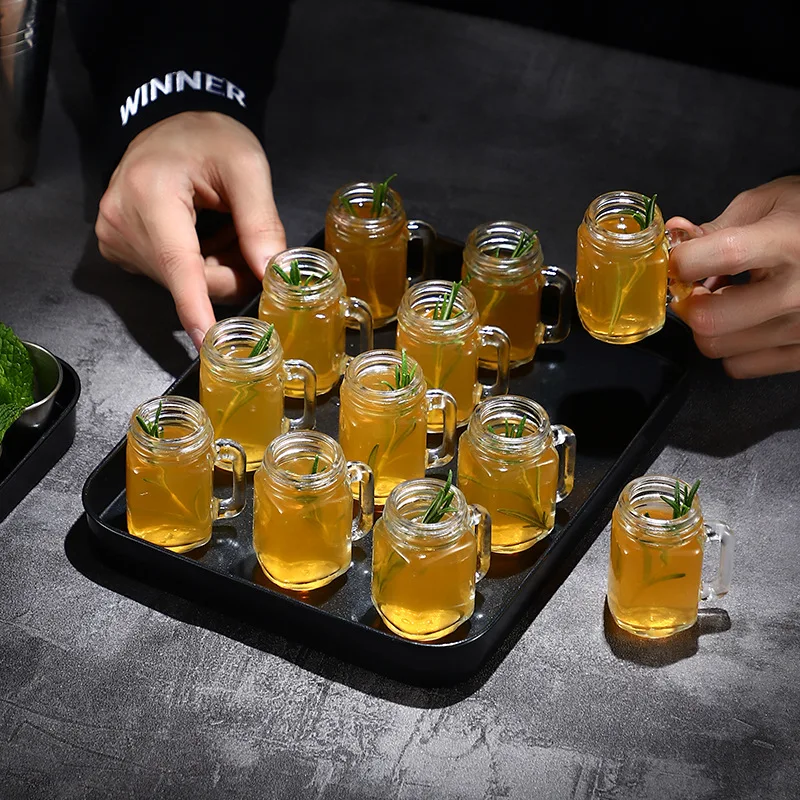 Mini Mason Shot Glasses Shooter Mason Honey Canning Jar with Silver And Gold Lid 12 pcs set