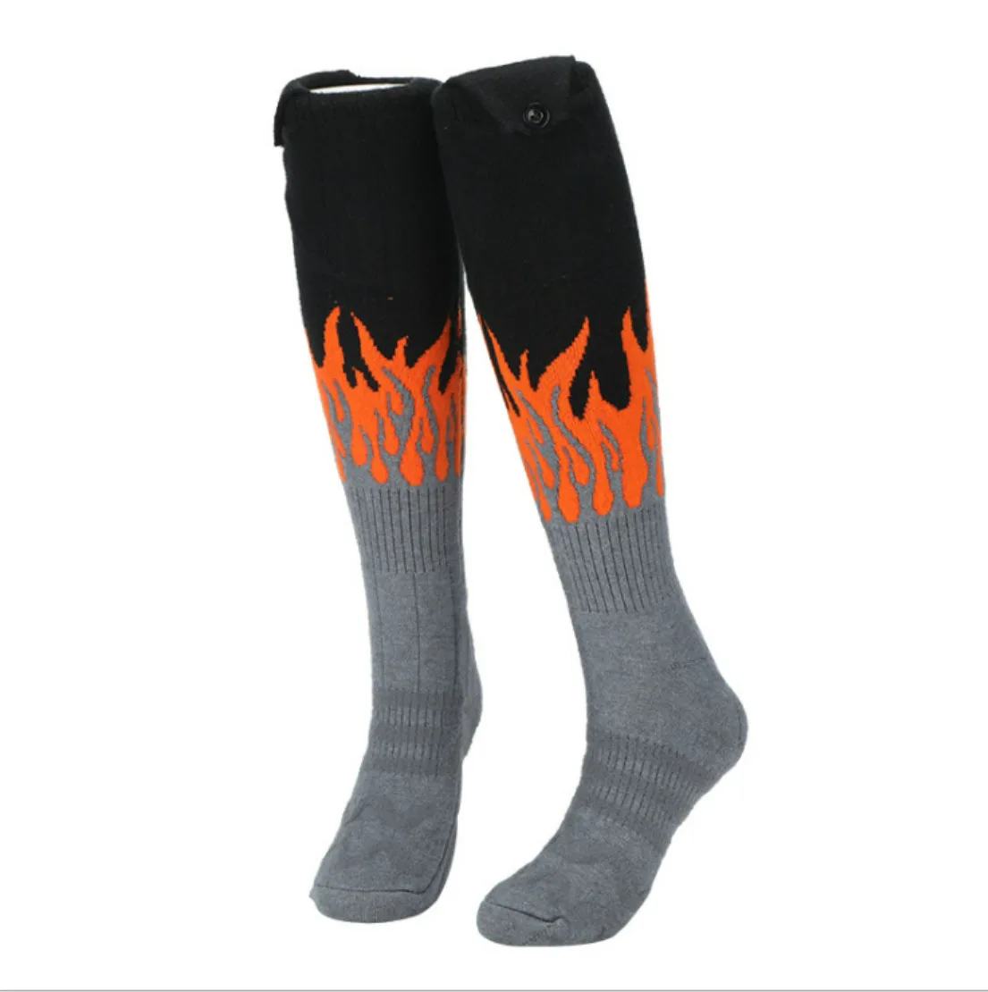 
Custom OEM unisex Flame pattern 3D invisible winter thickening intelligent temperature control smart heating socks 