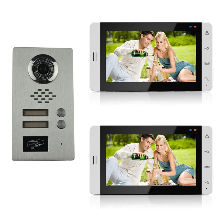 
Multi-Apartment 2 Call Buttons Video Intercoms Indoor Monitor 