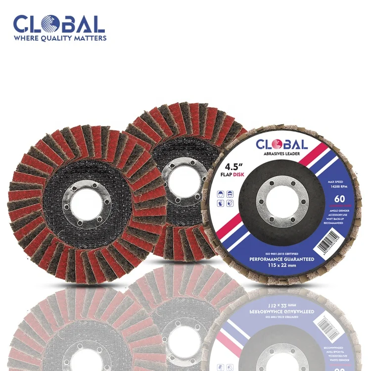 Abrasives Tools 4.5 Inch 80# Zirconium Oxide  Nylonred Sand 115Mm Abrasive Flap Disc
