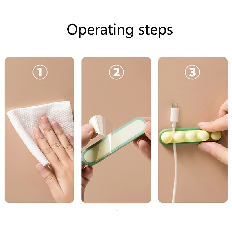 4Holes Cute Pea Style Silicone Desk Cable Winder management Organizer Holder Winder Travel Charger Clip for USB Power Cord