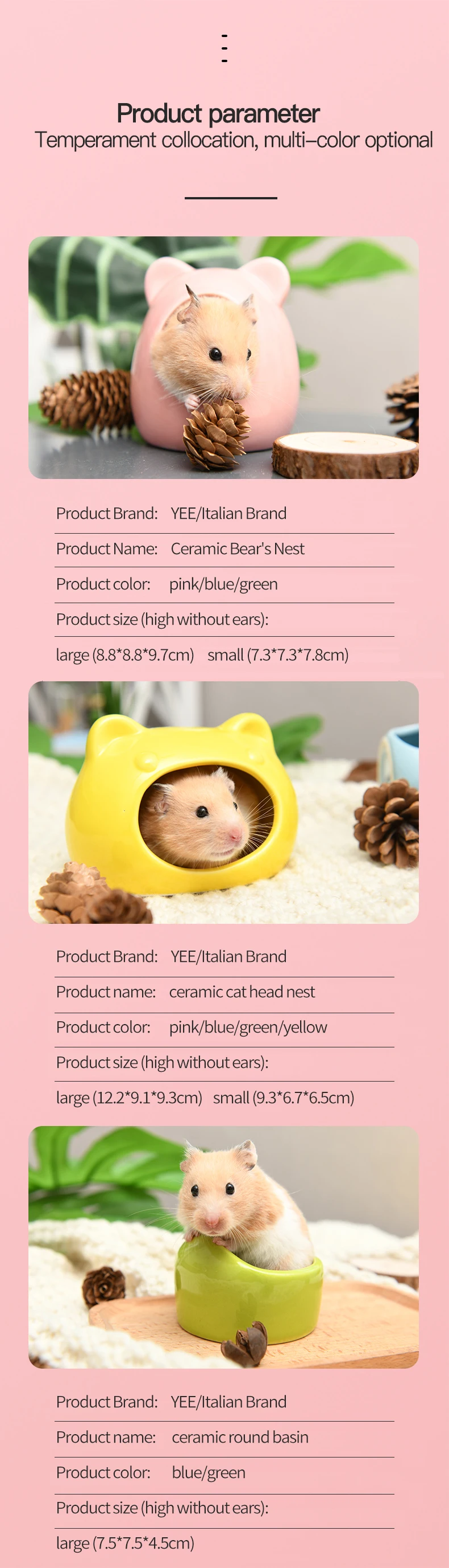 Variety Of Colors And Styles Avoiding Ceramic Nest Hamster Product