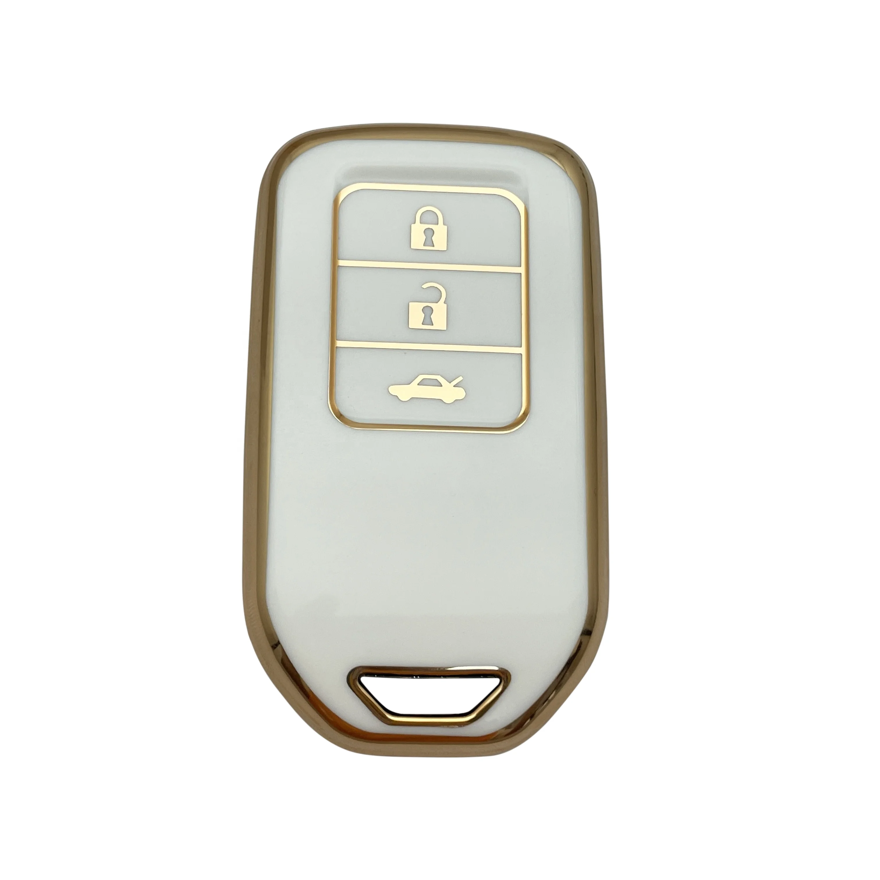 Golden TPU car keys Case Protective 3 Button Soft Remote shell TPU Car Key Case Cover For Honda