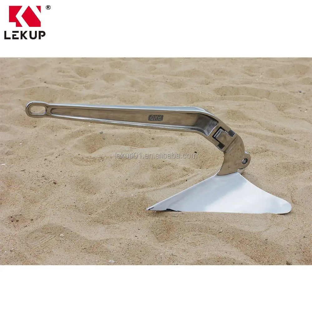 Hot Sale Marine Hardware Yacht Plow Anchor 316 Stainless Steel Swivel Plough Anchor Boat Accessories Plough Anchor