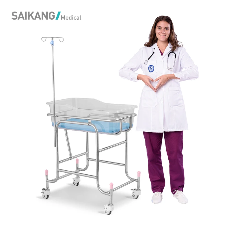 X01 Beautiful Flexible Hospital Mobile Newborn Baby Bed With Casters