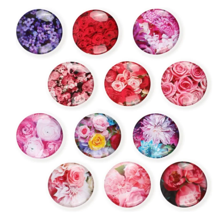 Glass Strong Refrigerator Magnets Decorative Magnets for Fridge Cute Decor for Home Kitchen Office Whiteboard Locker