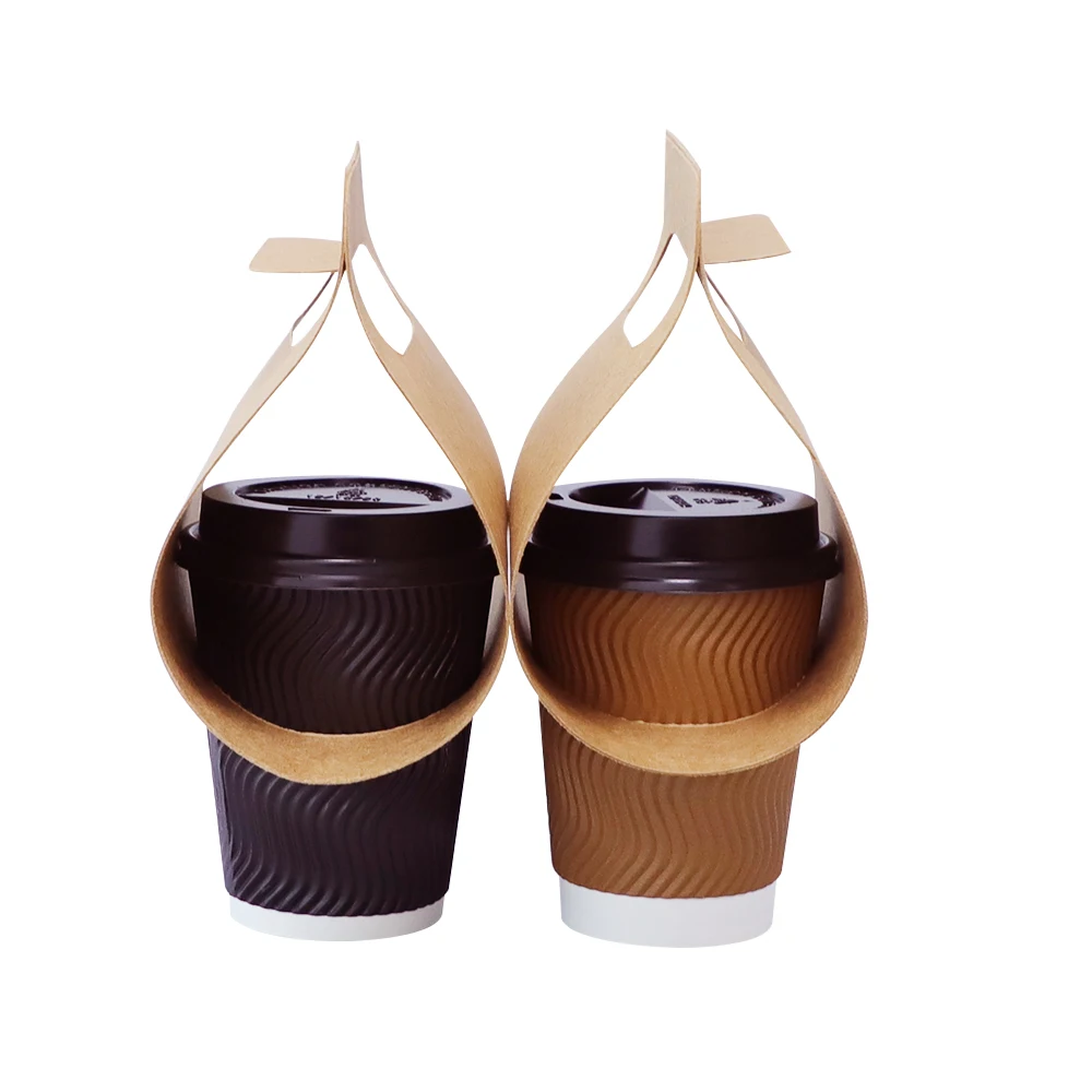 Wholesale Products Take Away 4 Cup Drink Carrier Takeaway Paper Cup Holder Takeaway Holder