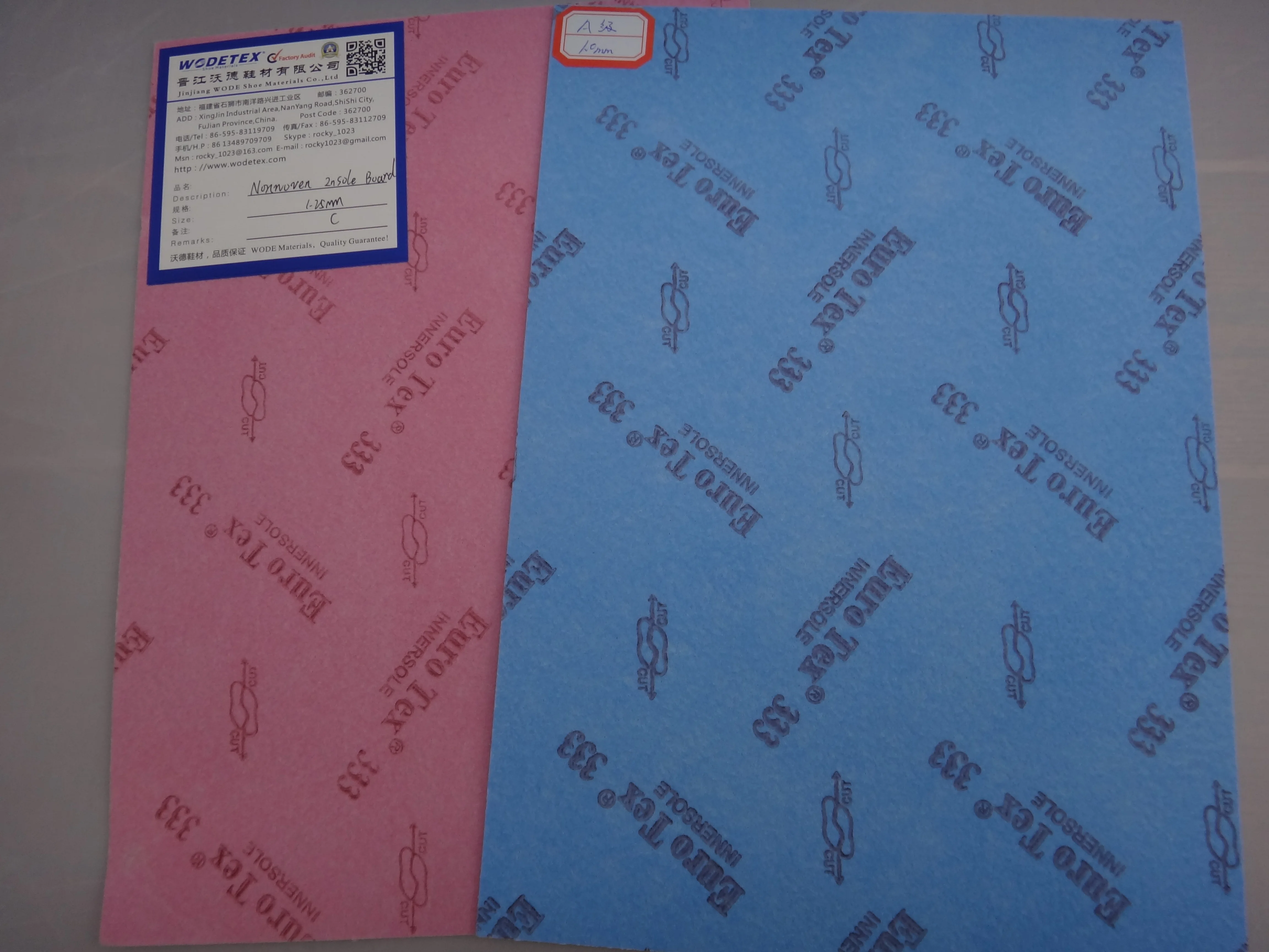 Fiber insole board for footwear