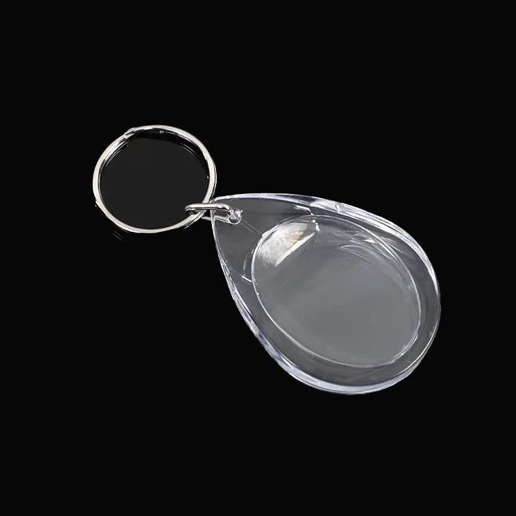 Clear Photo Frame Keyring for Monogram Acrylic Keychain Blank Zinc Alloy Customized Logo OEM Plastic Key Ring 1 Color,2 Color