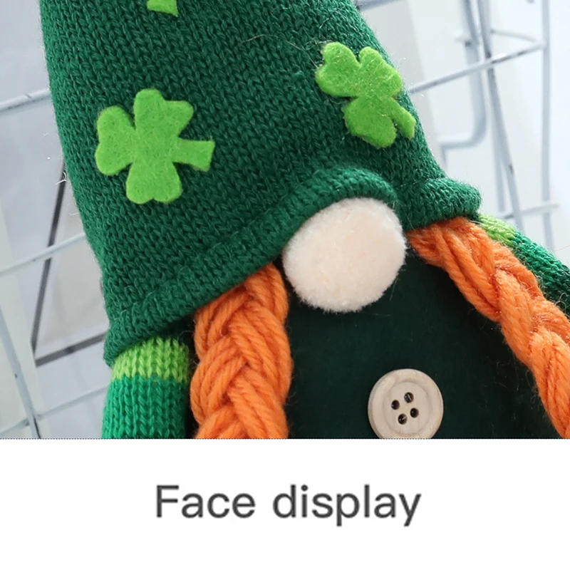 B042 2Pcs Mr And Mrs Green Buffalo Check Plaid Handmade Scandinavia Irish Decorations Home Table Ornaments St Patricks Day Gnome