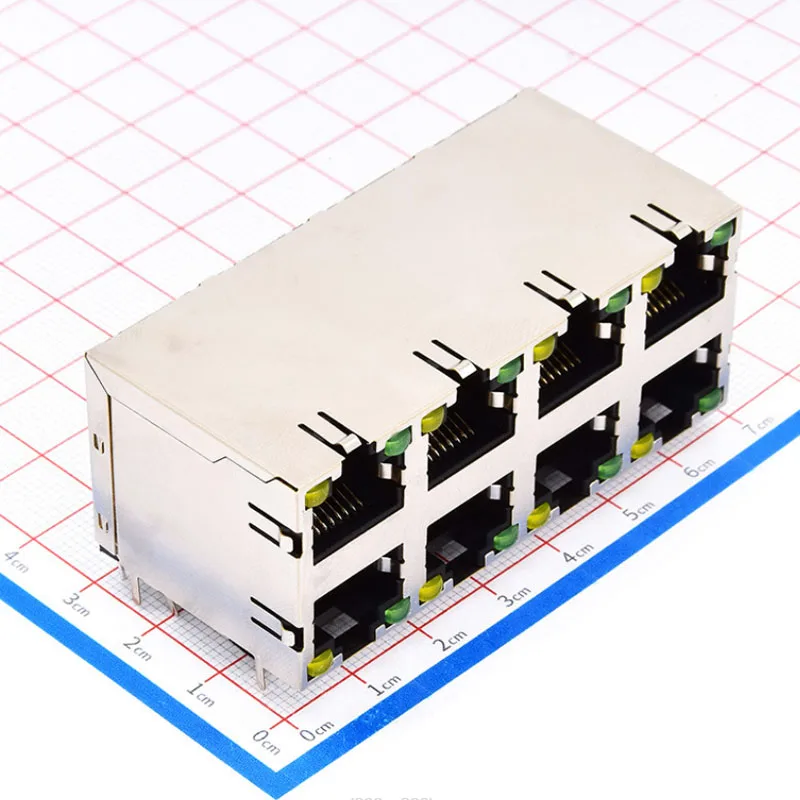 Ethernet Connector Female Socket RJ45  50/2*4/LED/ RJ45 Connector With Bomb