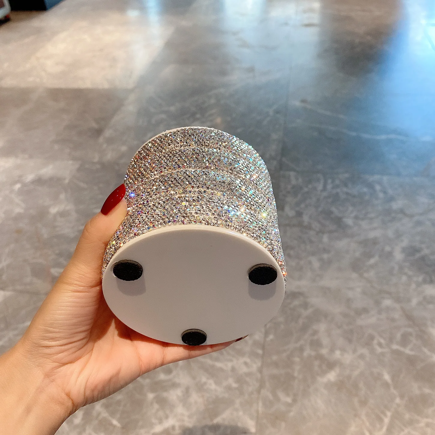 Multi-layer 360 Degree Rotation Storage Box Luxury Bling Diamond Inlaid Desktop Jewelry Box