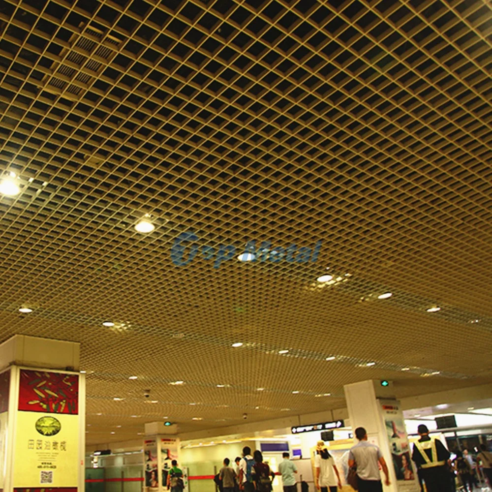 Interior aluminum ceiling square pass grille