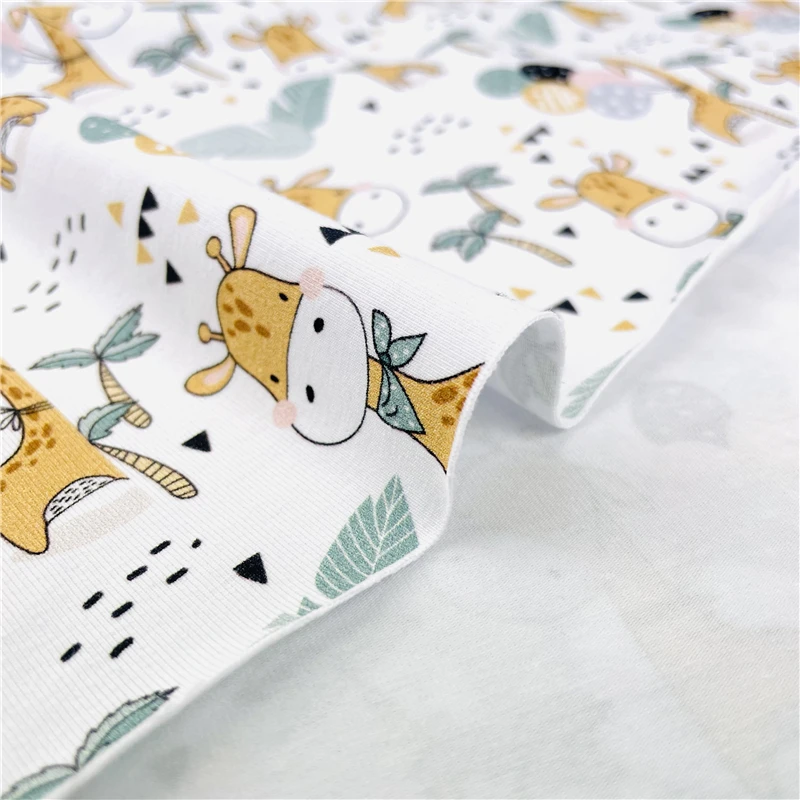 Профессиональная фабричная прямая пользовательская цифровая печать хлопковая лайкра ткань 200-260