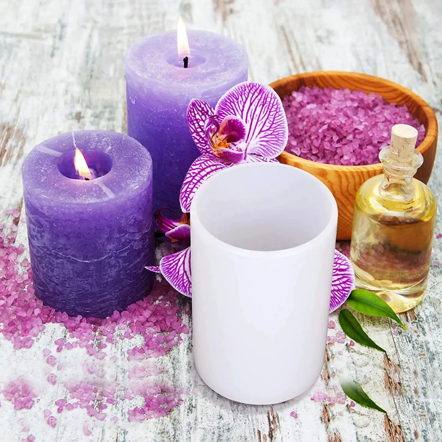 High quality floral aromatherapy gypsum candle silicone mold clip decorative mold