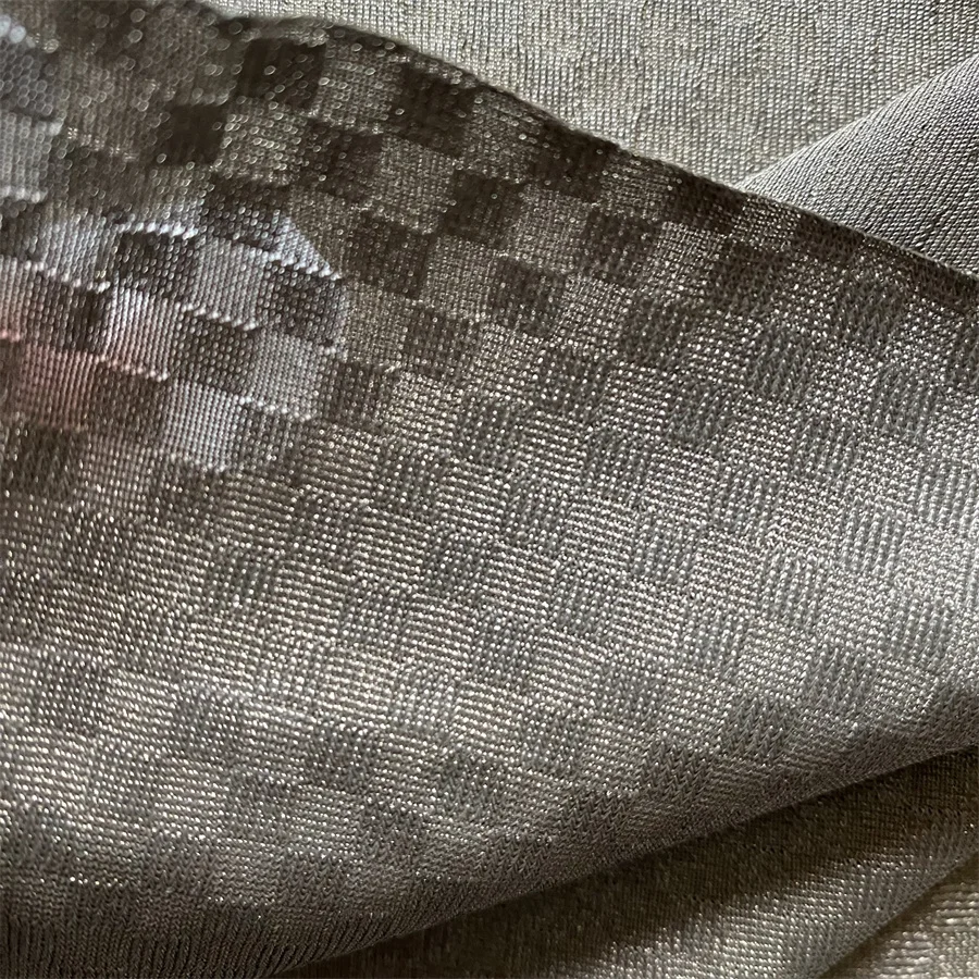 Silver Fiber Full Silver Weft Knitted Elastic Fabric Touch Screen Fabric