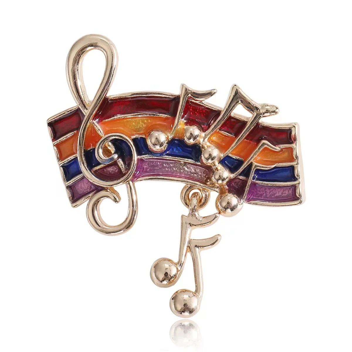 Korean version of the retro personality alloy dripping oil instrument note brooch fashion temperament female clothing accessory