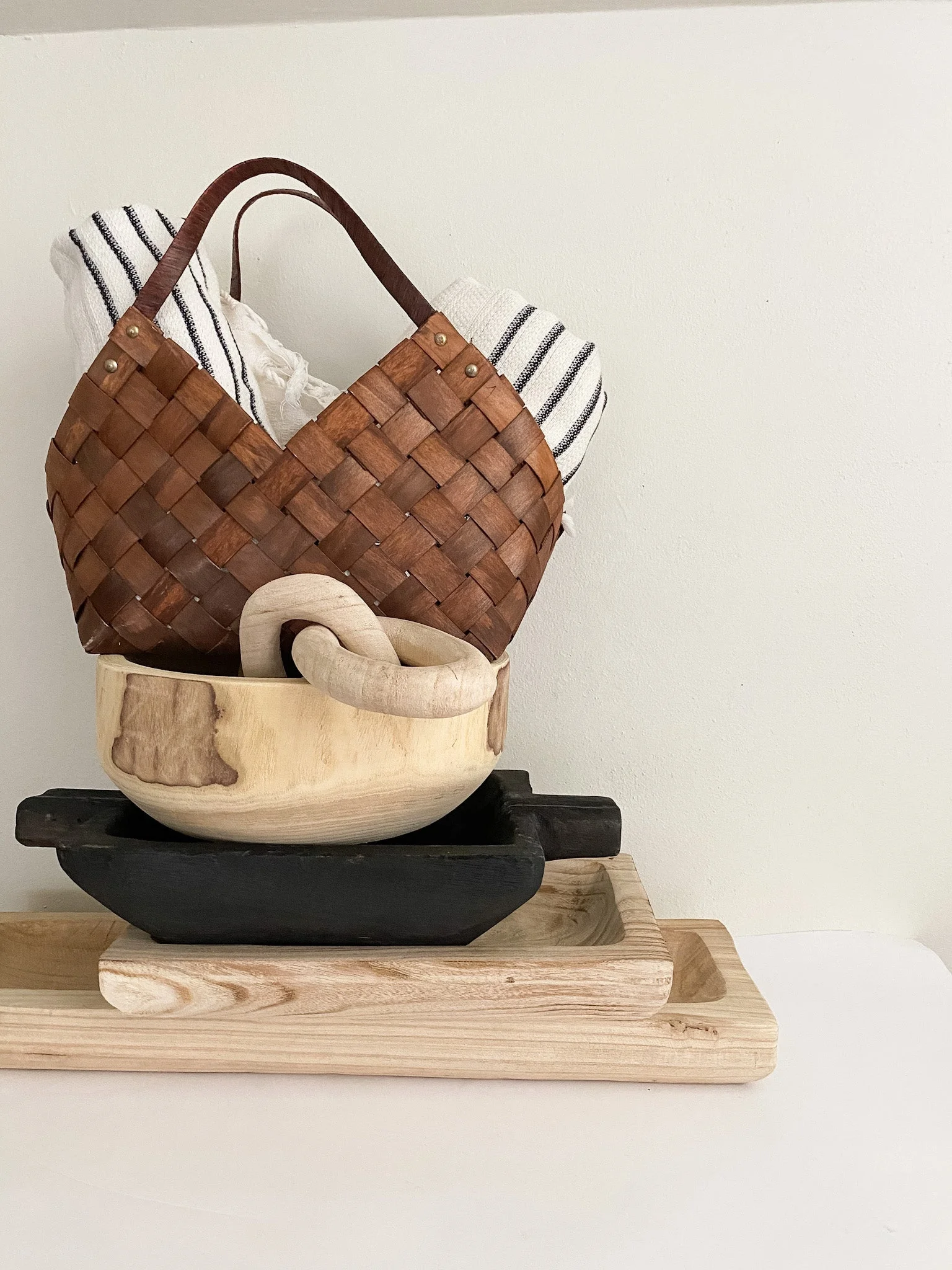 Woven Sonoma Basket/ natural palm leaves basket