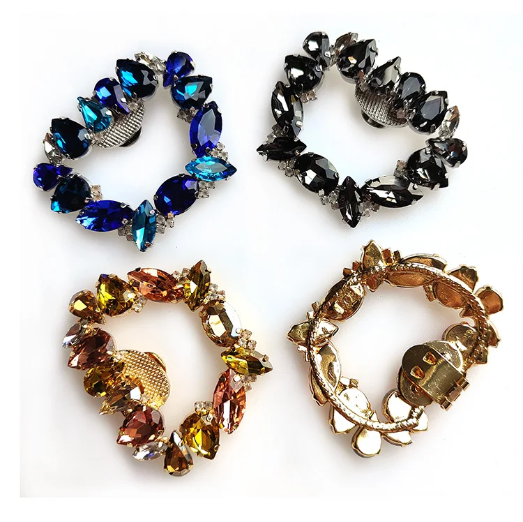 Removable rhinestone square Crystal cheap Shoe Clips accessories on Shoe Decorations