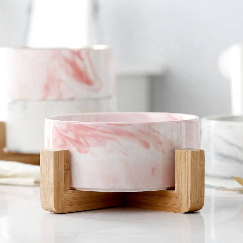 Лидер продаж высокое качество Мраморная для собак и кошек креативная керамическая миска еды портативная питомцев кормушка