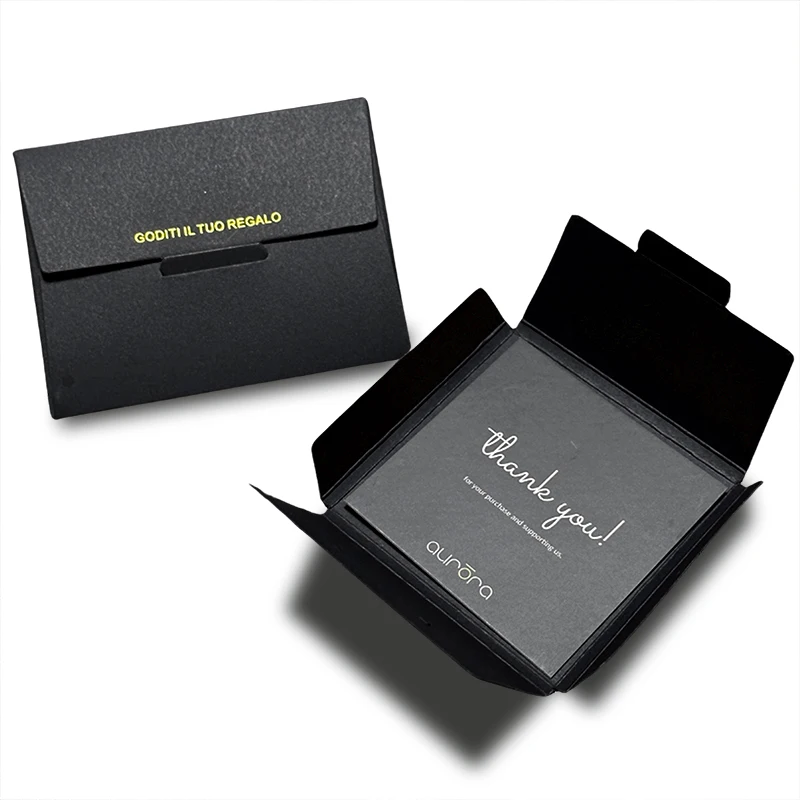Luxury Vip Credit Card Paper Envelopes Golden Stamping Uv Spot Paper Gift Credit Card Holder Packaging Custom Envelope Box