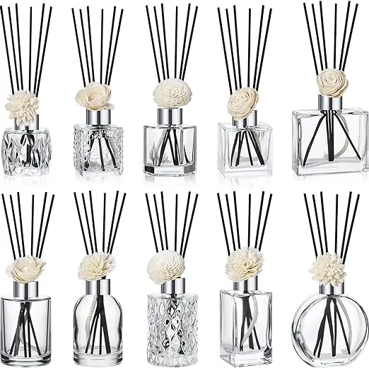 New Wholesale Hot Style 50 ml 100 ml 120 ml 150 ml Glass Square Reed Diffuser Bottle