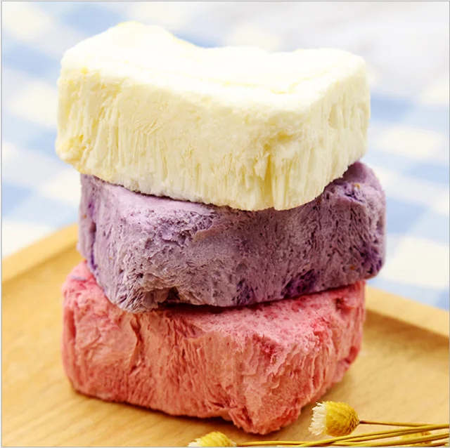 Китай Оптовая Премиум качество хрустящий кубик закуски фруктовый вкус заморозка сушеные технологии йогурт замораживание сухой