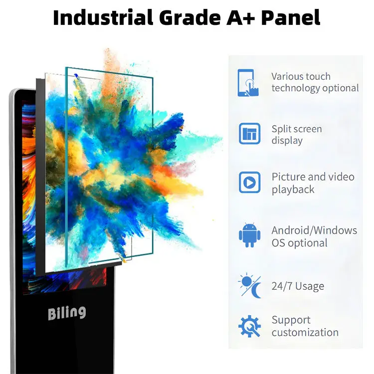 Best-Selling Smart Vertical LCD Advertising Kiosk Touch Screen Digital Signage Totem for Elevator & Education Use