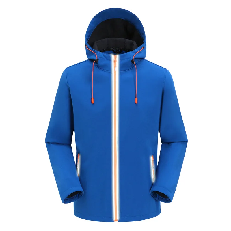 Новый дизайн со светоотражающей молнией мужские и женские толстовки softshell оптовая продажа курток на заказ для