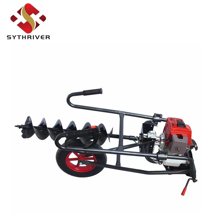 hand push gas powered ground drill earth auger gas post hole digger