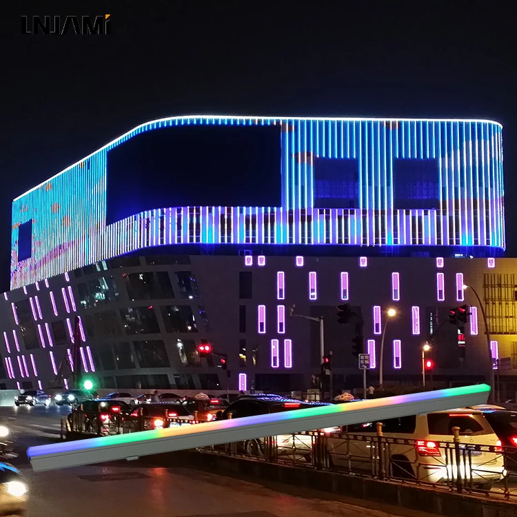 LNJAMI Waterproof IP65 12W DMX RGB LED Linear Outdoor Exterior Facade Light For Building Wall Decoration Lamp