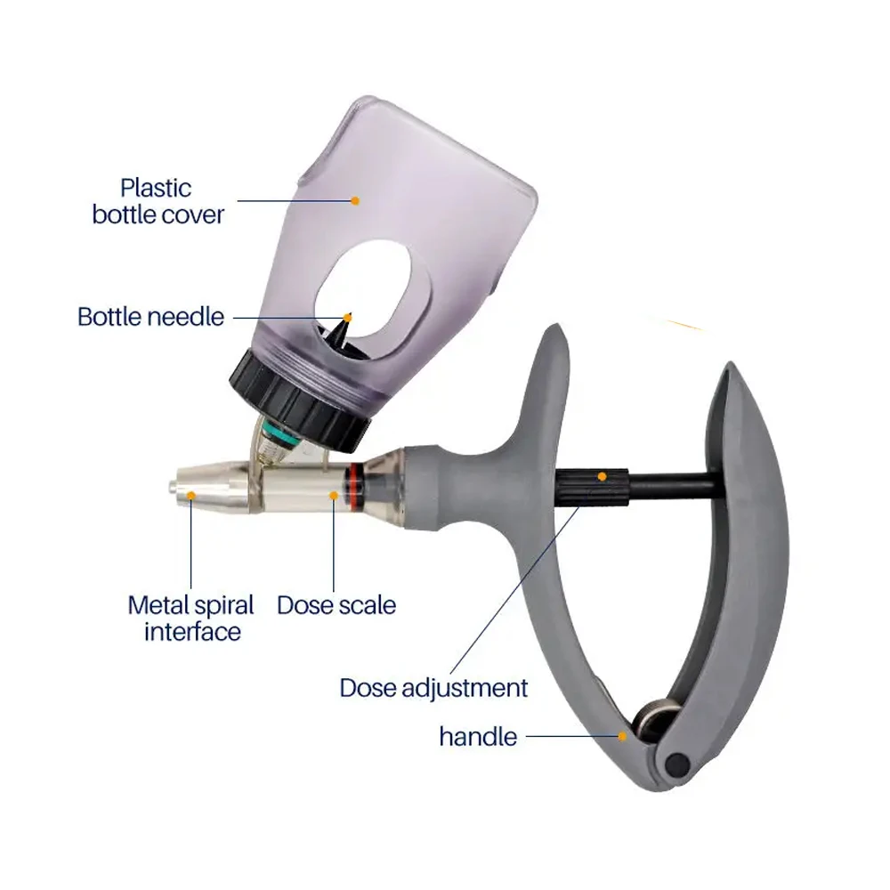 Hot Selling Veterinary Adjustable Continuous Syringe Excellent Material Vaccine Automatic Injection Gun For Cattle Sheep Pig Dog