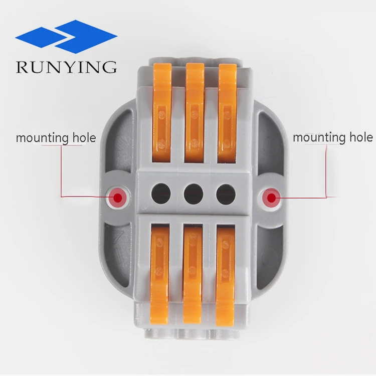 kv223 fixable fast wire connector 3 input 3 output compact push in quick connect terminal