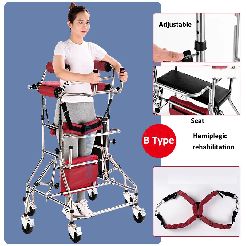 Walking Aid for Disabled Stroke Patients Rehabilitation Products with Seat Picture High Quality Hemiplegia Walking Aid