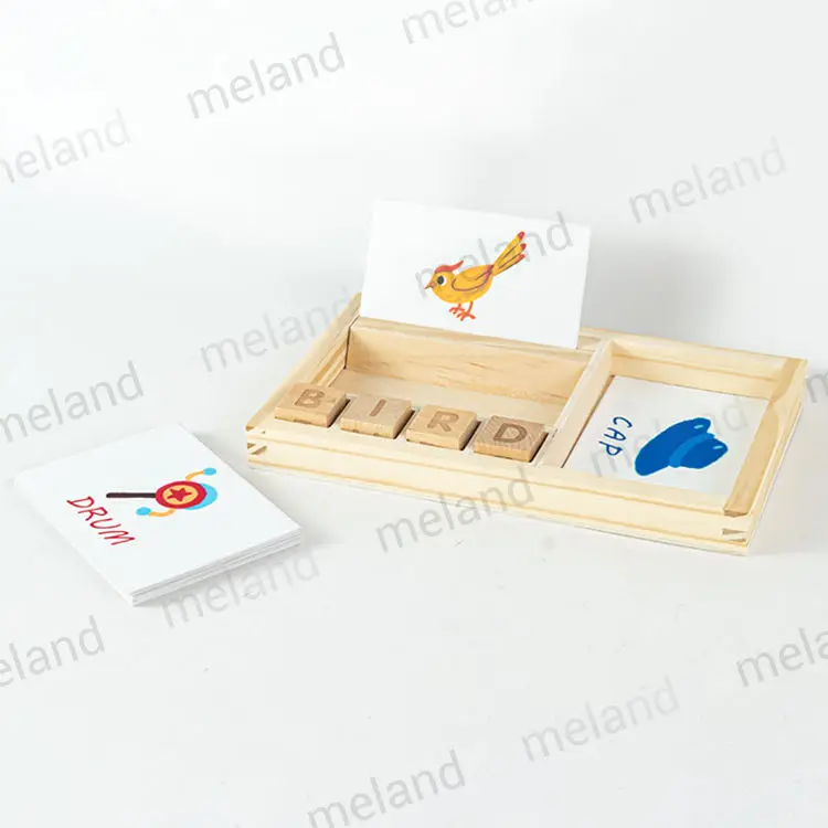 Custom Early Educational Wooden Puzzle Selling Word Game 26 English Letter Learning Word Puzzle for Children