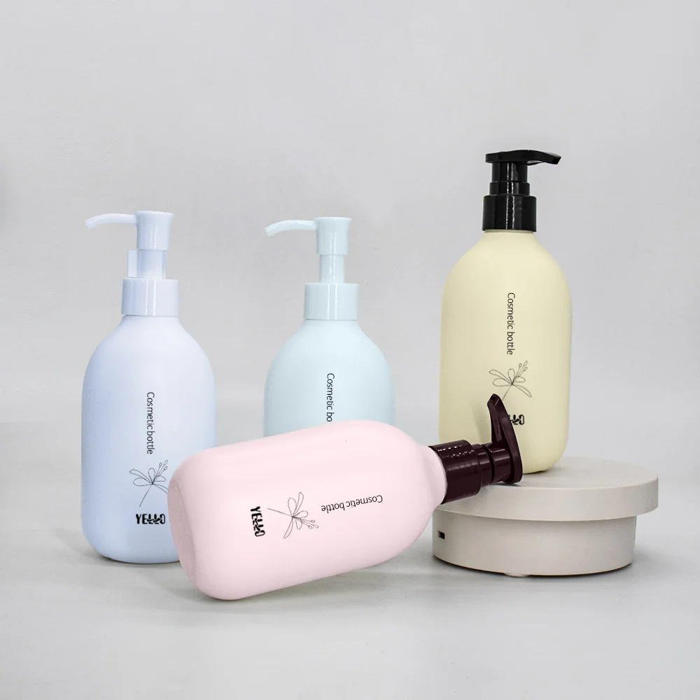 Wholesale Empty Round Matte Pe Plastic Bottles Dispenser For Shampoo And Body Wash With Pump