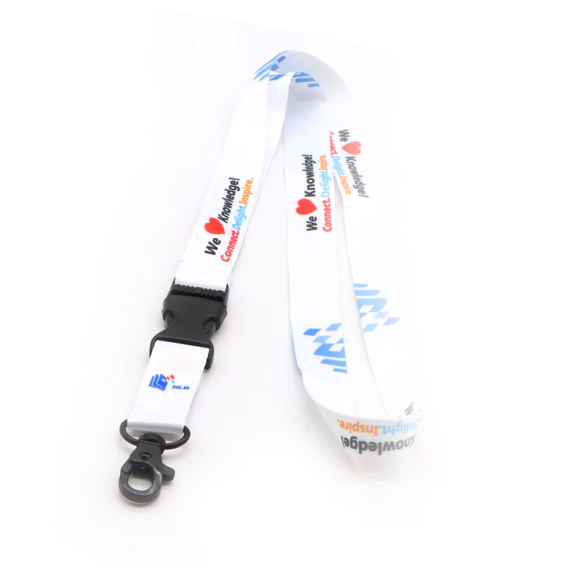 No Minimum Order Factory Custom Cheap Sublimation Printing Heat Press Polyester Lanyard With Safe Breakaway Buckle