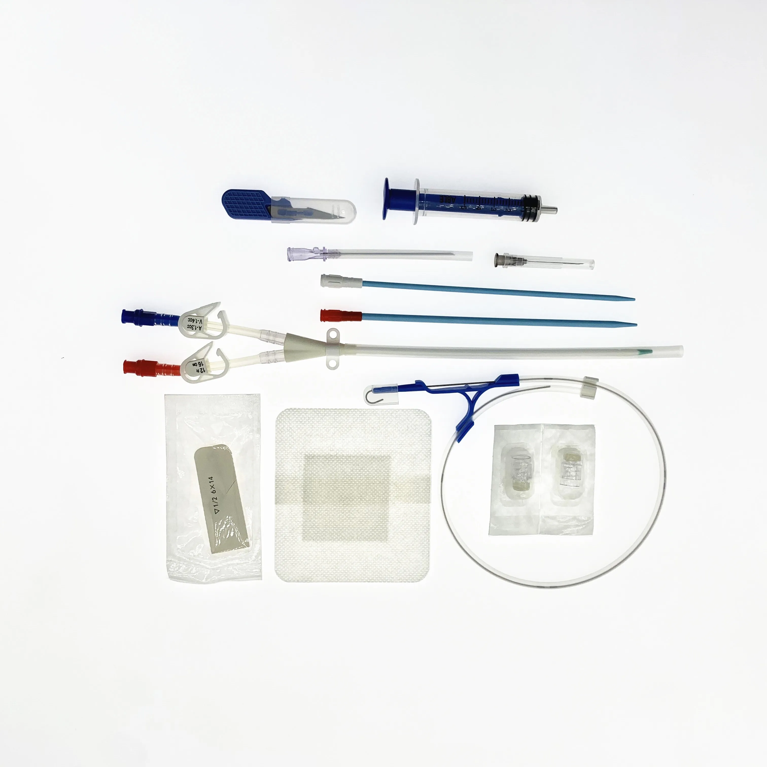 Wholesales Disposable Hemodialysis Catheter Kit Medical Sterile Double Lumen Dialysis Catheter Set