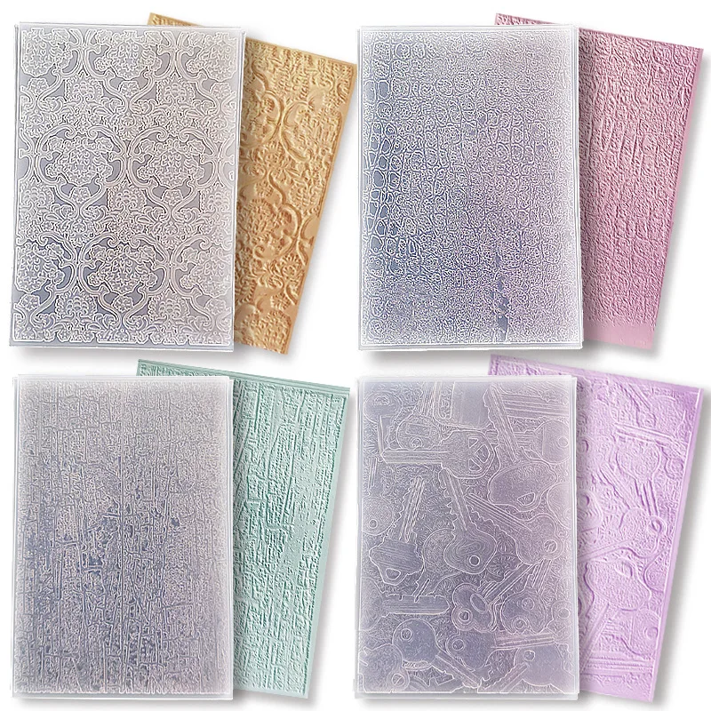 DIY Design Card Paper Craft 3D Plastic Floral Embossing Folders for Scrapbook