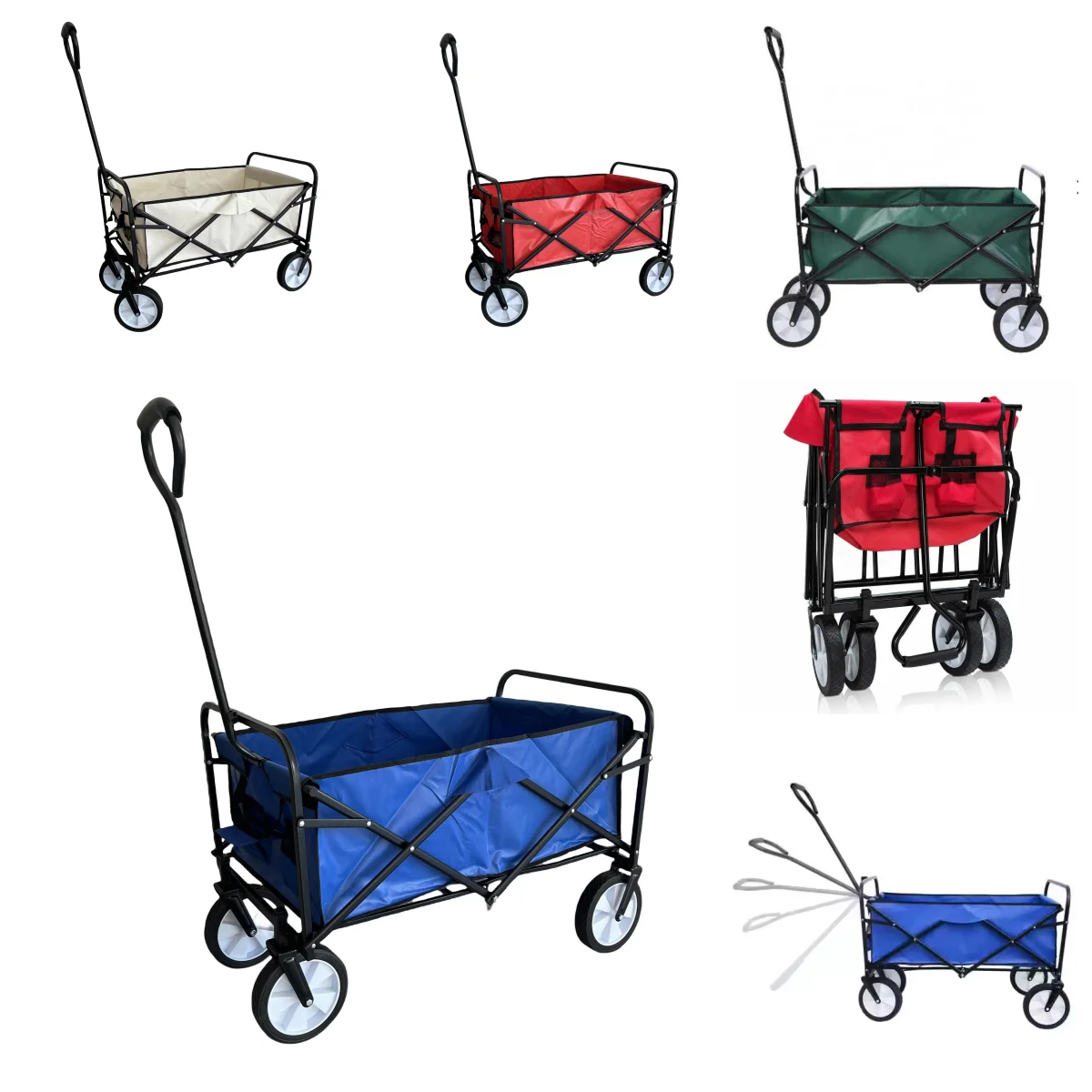 2025NEW PL Shipment within 3 days Folding Wagon Wholesale Portable Collapsible Outdoor Mobile Shopping Utility Cart Trolley
