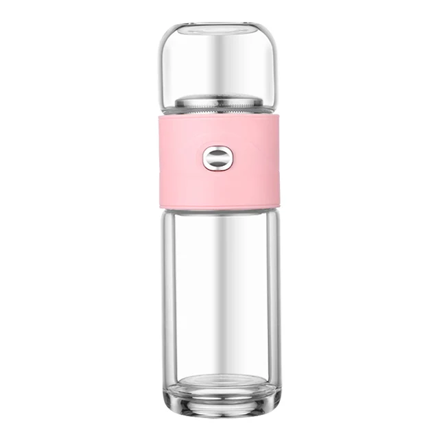 
Best Selling Double Wall Customized Logo Square Shape Glass Water Bottle 