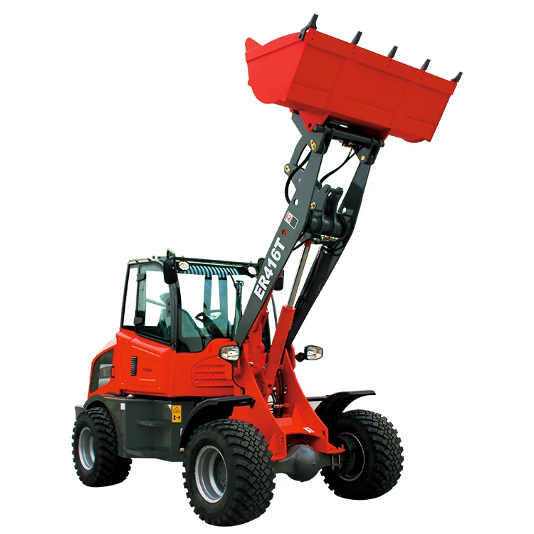  Everun Китай 1600 кг ER416T CE 4WD Мини ферма сад передний конец маленький ковш колесный погрузчик для