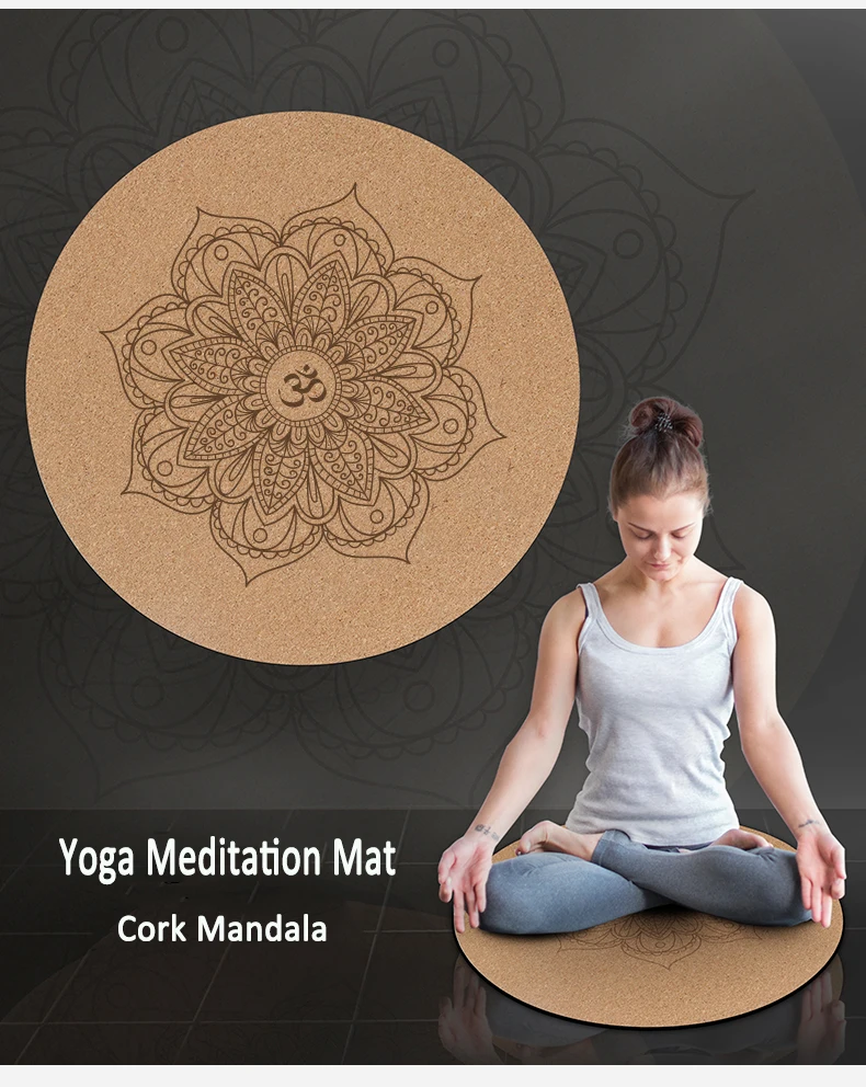 Custom Logo Eco Friendly Natural Fitness No Slip Custom Cork TPE Yoga Mat