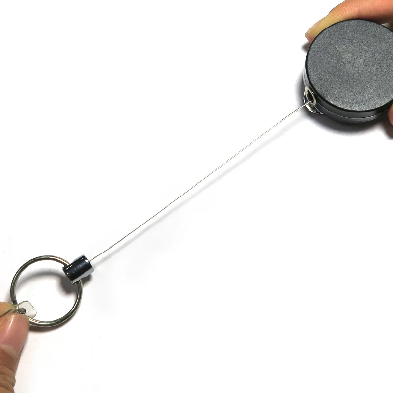 Customize Heavy Duty 40Mm Metal Wire Retractable Round Badge Reels Holder Wholesale Black Yoyo Badge Reel