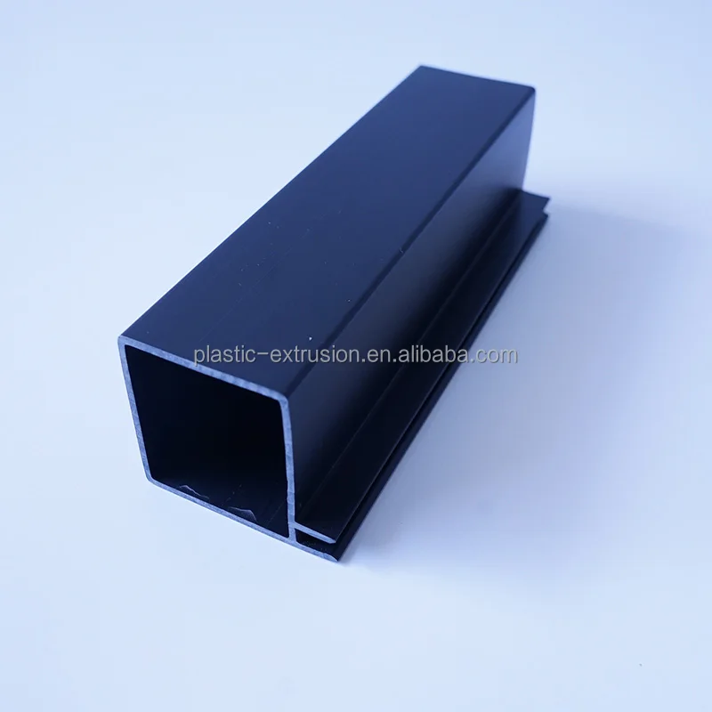 Square Black PVC Pipe Extrusion Air Ventilation PVC Duct Profile Customized pvc colorful plastic  square pipe