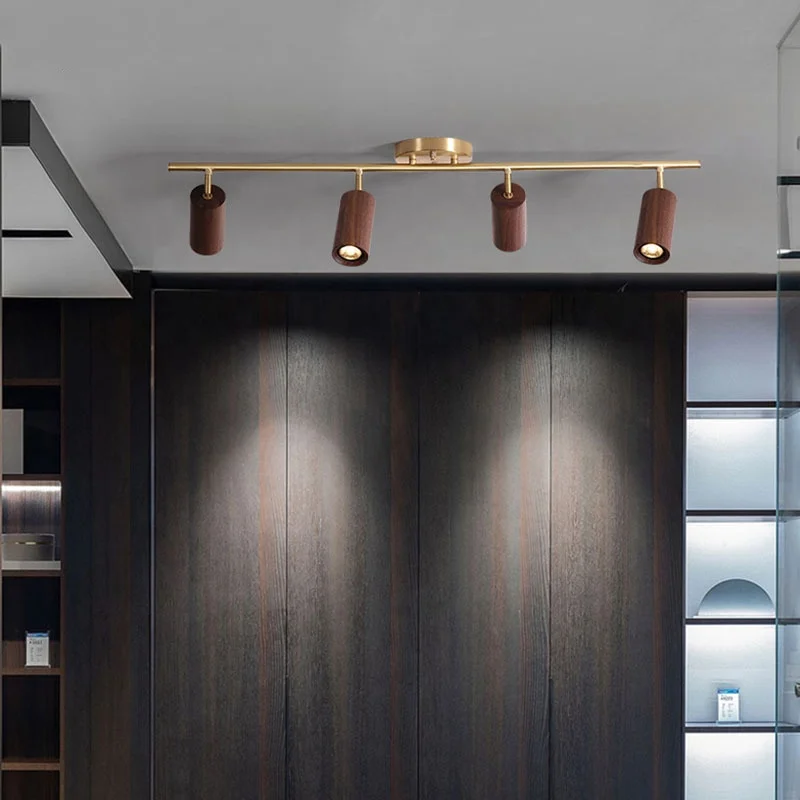 Modern Luxury  Indoor Ceiling Lamp Led Hanging Chandelier for Coffee bar shop Wooden Spot Light