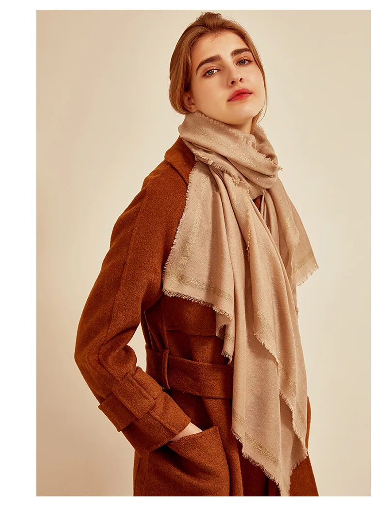 ladies winter australia merino wool scarves shawls stoles custos design embroidery logo luxury wool pashmina scarf for women