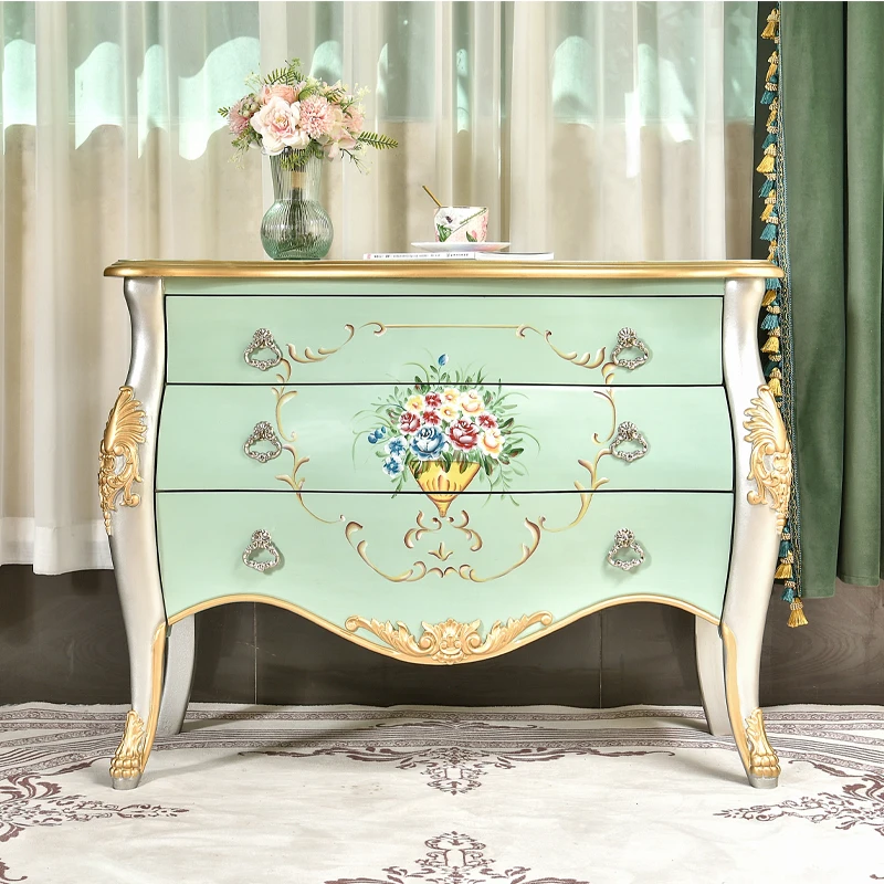 Solid Wooden of Drawers Painted  Made from Wood for Designing Antique Home Furniture